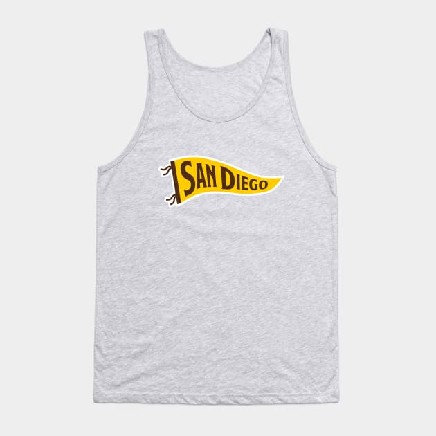 San Diego Pennant - Brown Tank Top by KFig21